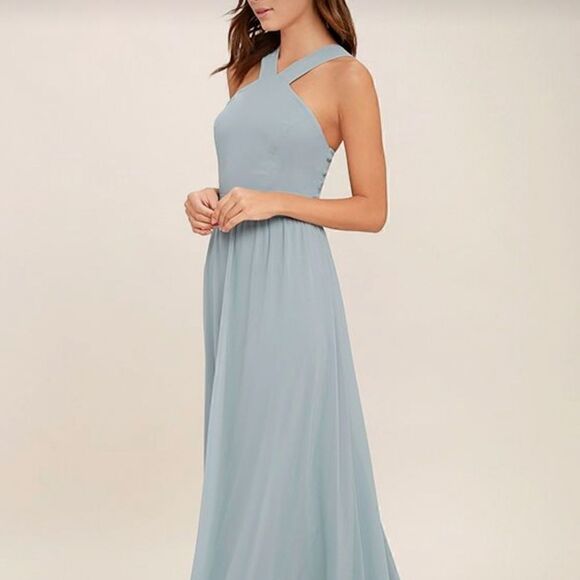 Lulu's Air of Romance Blue Maxi Dress S - Picture 2 of 11